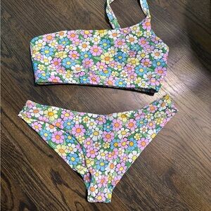 moana bikini Floral Daisy Print Bikini in Green, Pink, Blue, Yellow, White